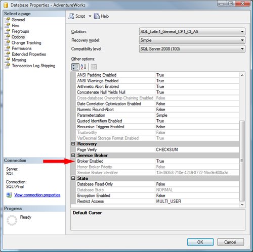 Database Properties Dialog.
