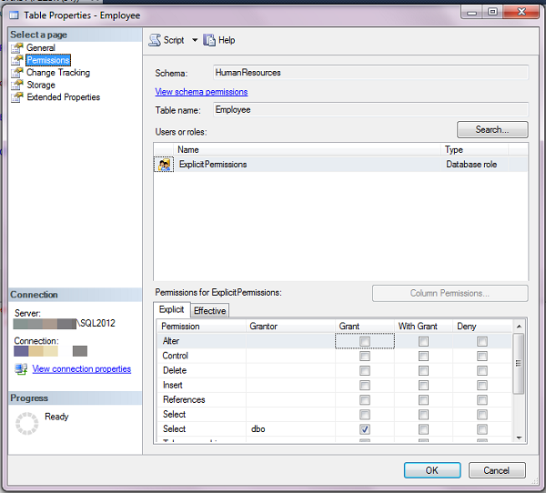 SQL Server Explicit Permissions.