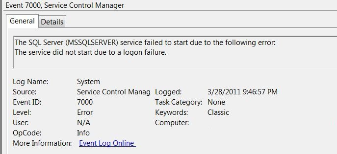SQL Server control manager error.