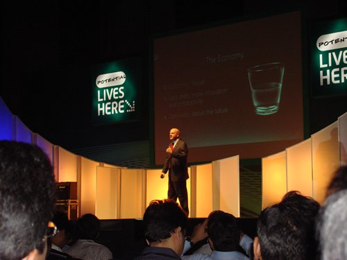 A man presenting at TechEd India 2009.