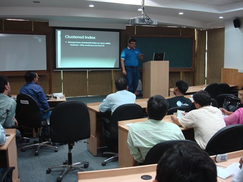 Presentation in a meeting room.