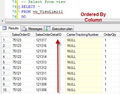 Visual query results with error message.