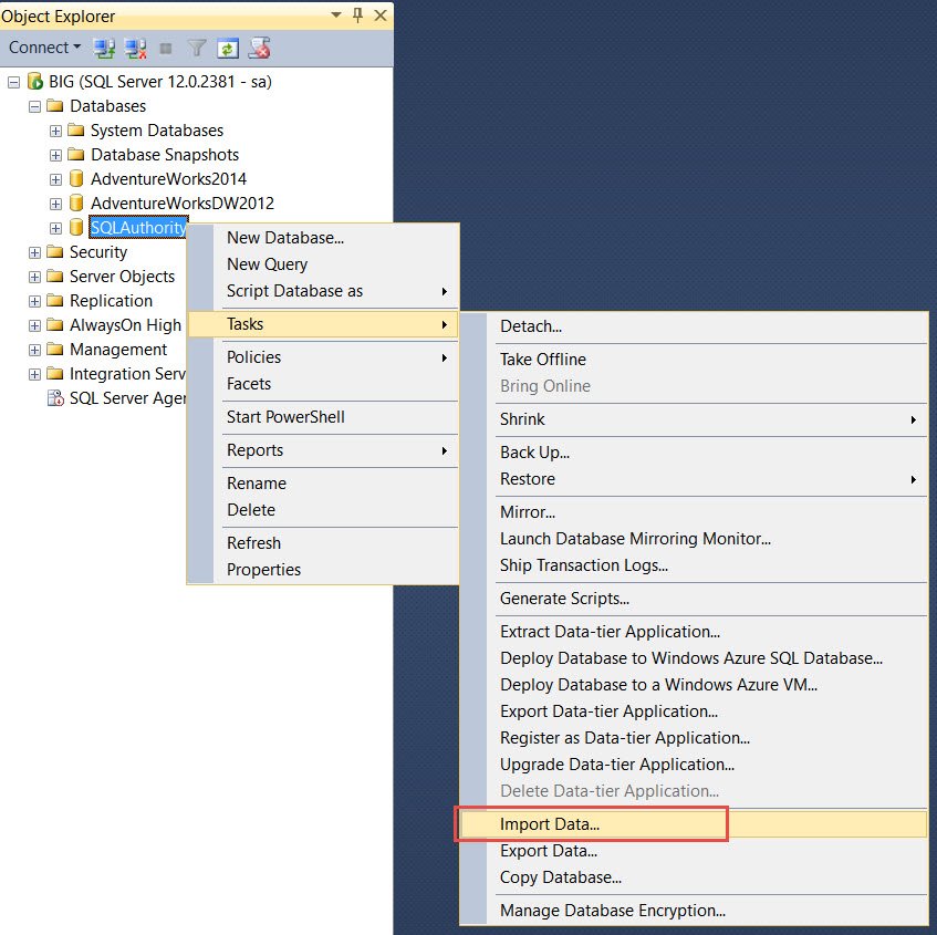 Import Data SQL Server.