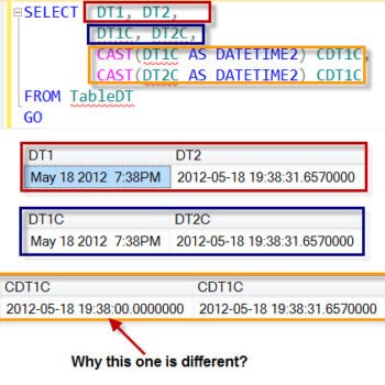Highlighted datetime2 value.