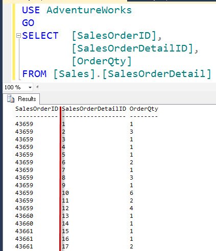 Right align query result in Adventure Works Database.