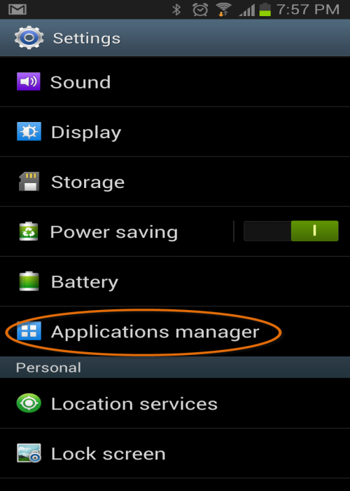Apps manager.