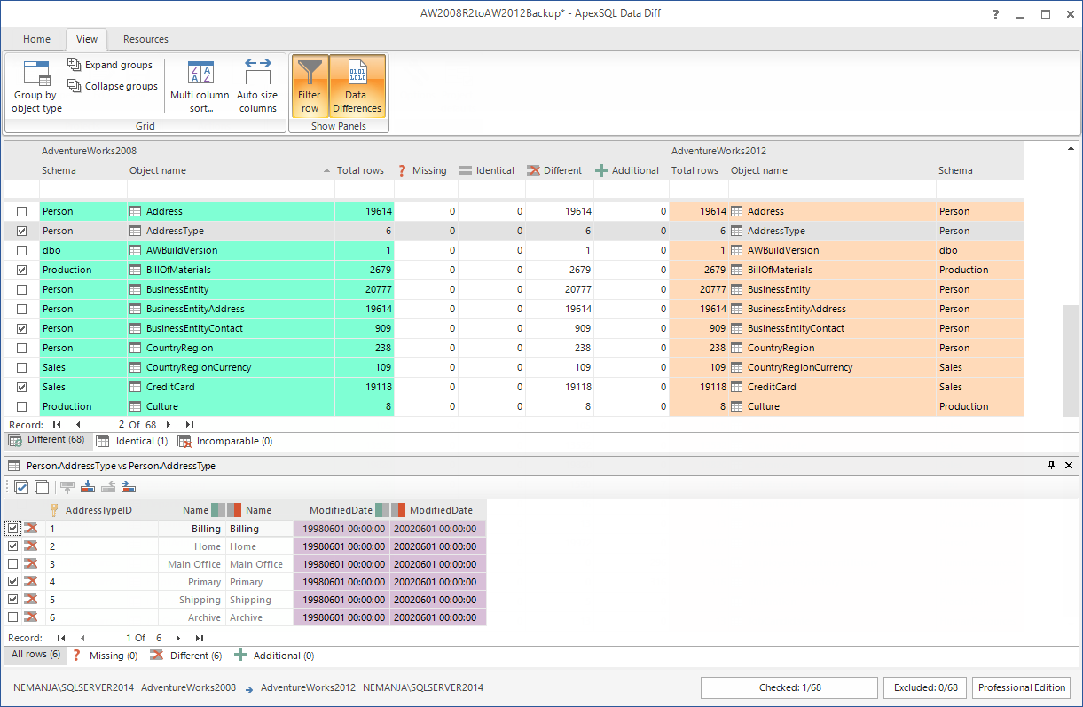SQL Server instance configuration window.