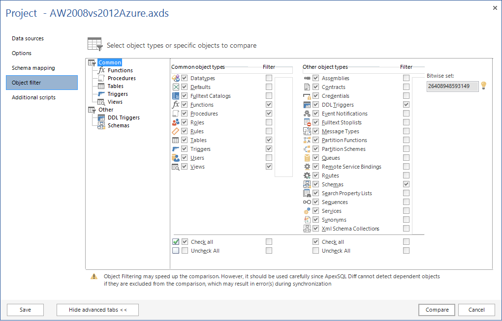 SQL Server Schema Compare Tool.