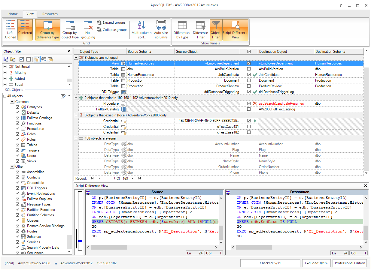SQL Server Schema Compare Tool.