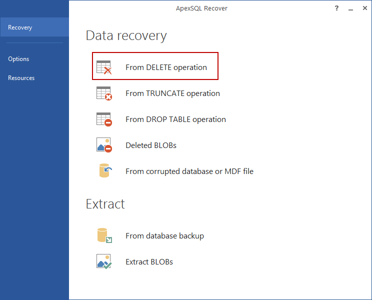 Data Recovery Tool Window.