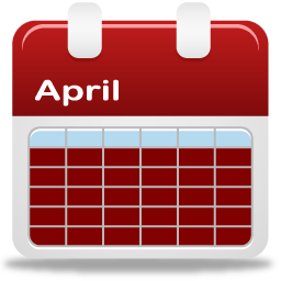 Calendar icon for the month of April.