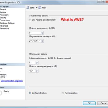 SQL Server Memory Settings.