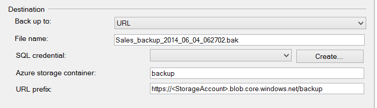 SQL Server backup to azure blob.