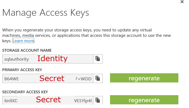 Manage Access Keys.