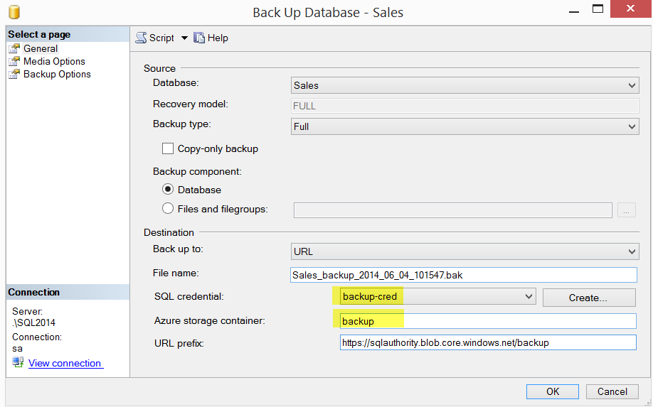 Database backup.