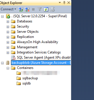 Azure SQL Backup Folder.