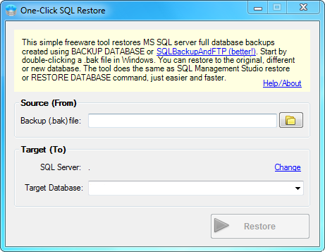 SQL Server Backup Restore Tool.