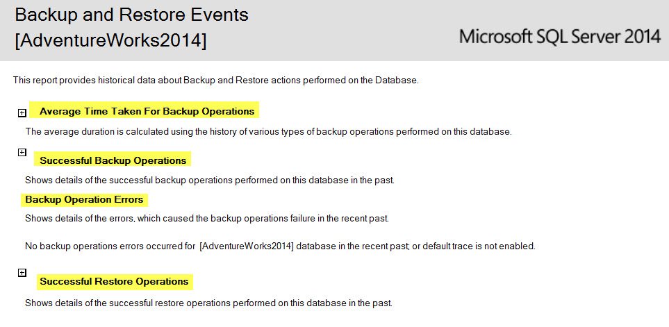 Backup and Restore Events.