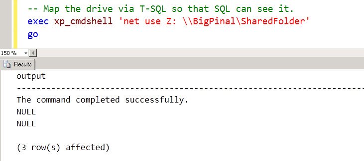 SQL Server mapping tool window.
