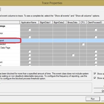 Blocked process report window.