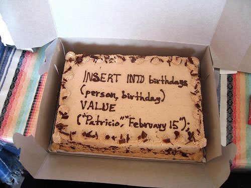 Humorous SQL Cake.
