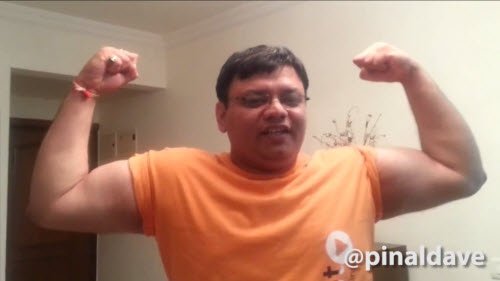Arm flexing demonstration.