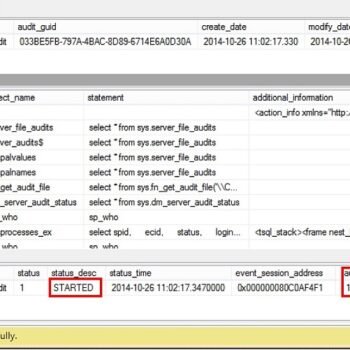Audit location tool window.