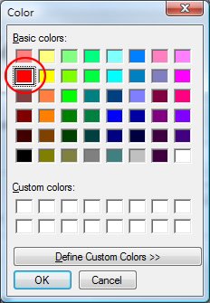 SQL Server color picker window.