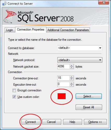 Connect to SQL Server dialog box.