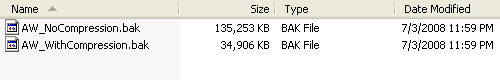 A screenshot of a list of BAK files in a Windows File Explorer window.