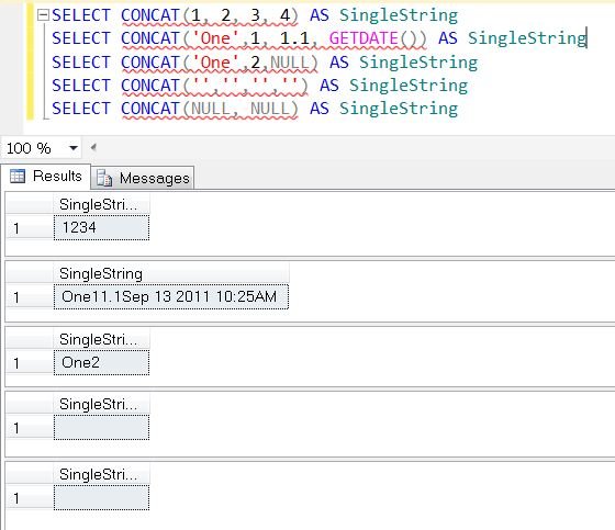 Select concat example in sql server.