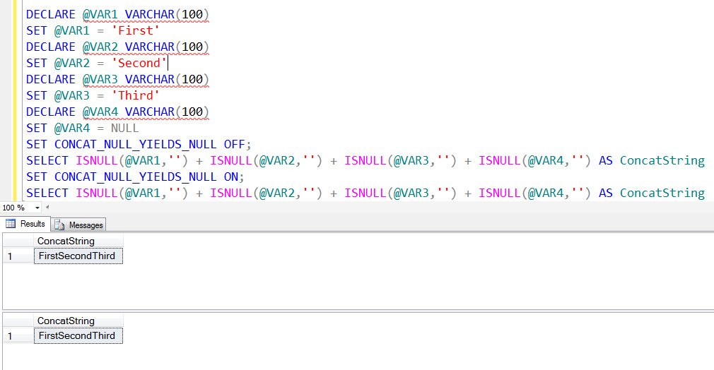 Tool window with three different strings concatenated.