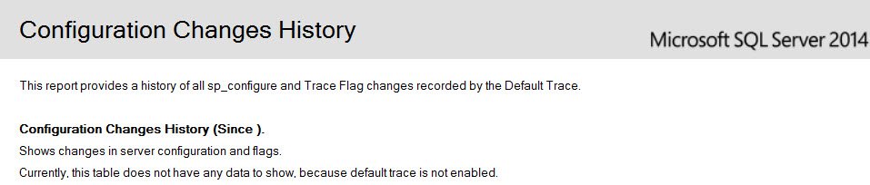 SQL Server 2014 Configuration Changes History.