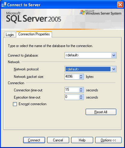 Connect to Server dialog.