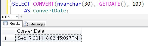 Convert function in sql server.