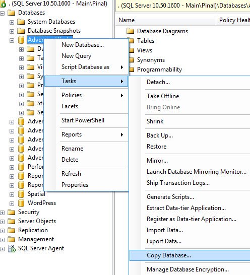 Copy Database.