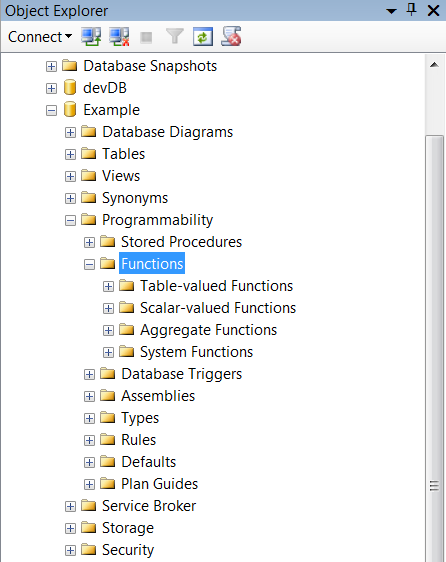 Right-click Functions menu.