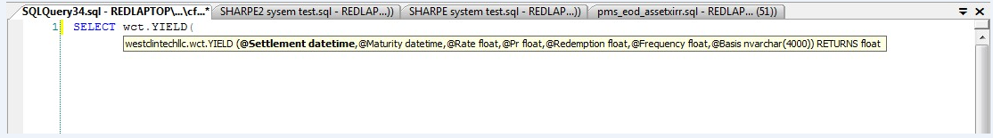 SELECT Statement Yield Window.