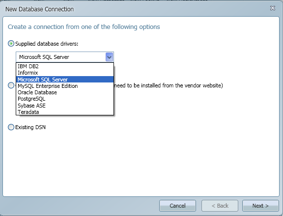 New database connection.