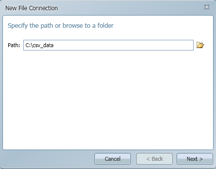New File Connection dialog box.