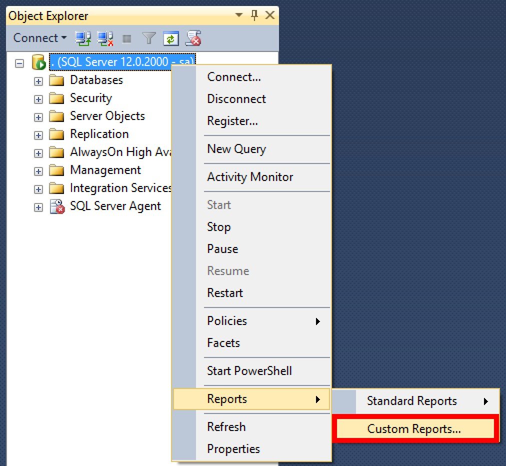 Custom Reports SQL Server.