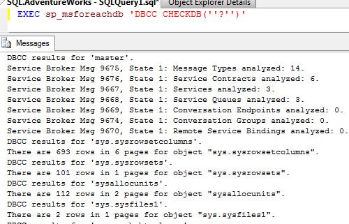 SQL Server Check DB Error Dialog.