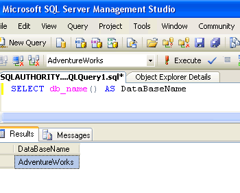 SQL Server Management Studio Query Window.
