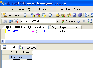 SQL Server Management Studio Query Window.
