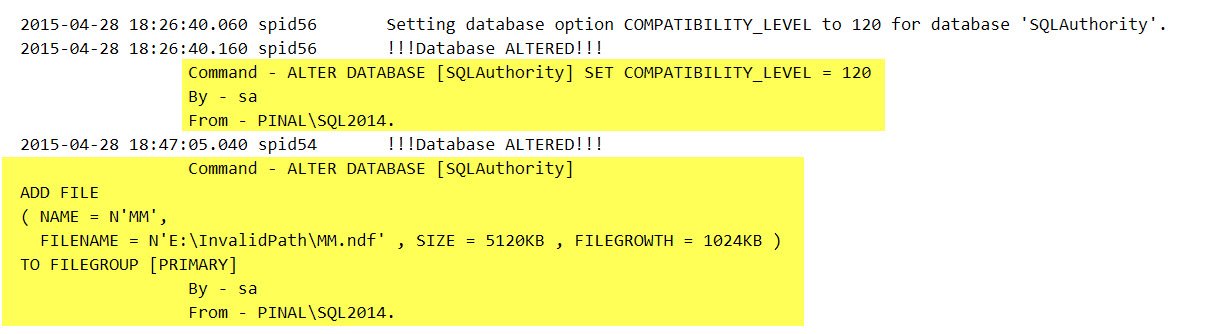 ALTER DATABASE window.