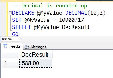 SQL Server query window.