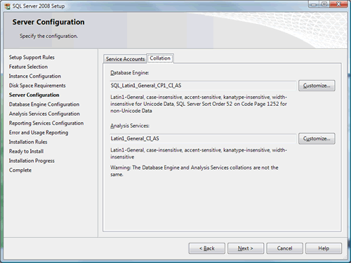 SQL Server Configuration.