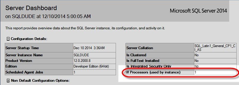 Sql server dashboard.