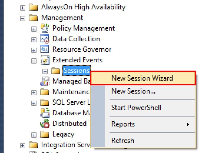 New Session Wizard.