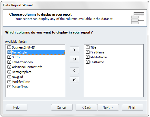 Data Report Wizard.